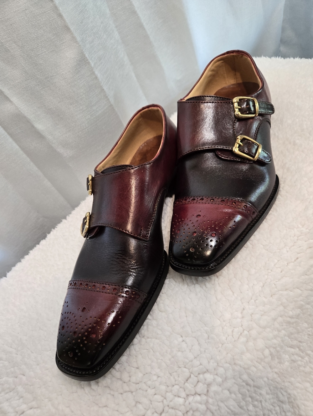 Hand Made Bespoke Double Monk Strap Shoes